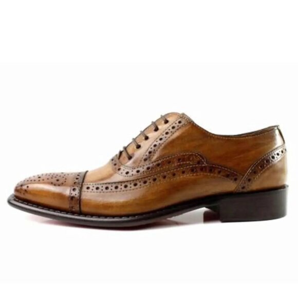 Italian Handmade Men\'s Leather Shoe / Jean Brown Brogue Leather Shoes For Men main image 6